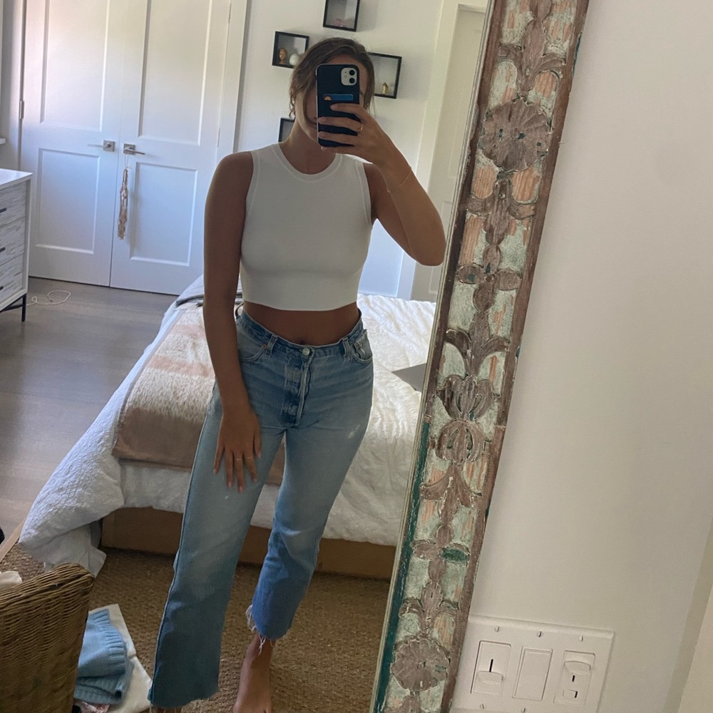 Zara White Knit Crop Top